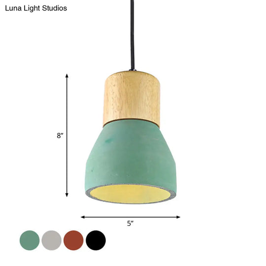 Nordic 1-Light Cement Bottle Pendant Suspension Light In Grey/Red/Green - Ideal For Restaurants