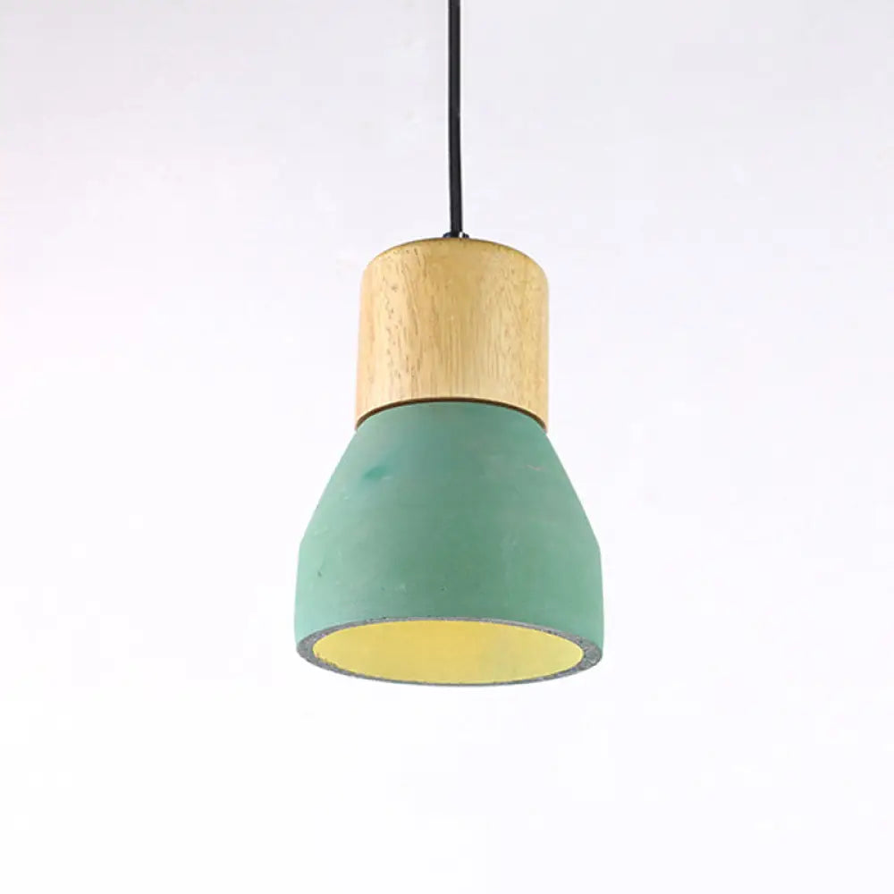 Nordic 1-Light Cement Bottle Pendant: Stylish Suspension Lighting For Restaurants- Grey/Red/Green