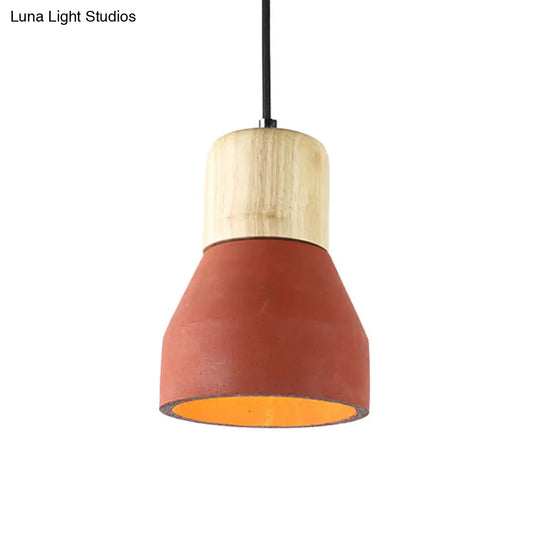 Nordic 1-Light Cement Bottle Pendant Suspension Light In Grey/Red/Green - Ideal For Restaurants