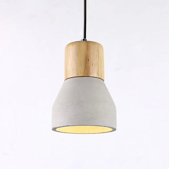 Nordic 1-Light Cement Bottle Pendant: Stylish Suspension Lighting For Restaurants- Grey/Red/Green