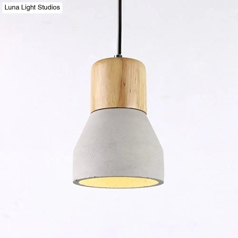 Nordic 1-Light Cement Bottle Pendant Suspension Light In Grey/Red/Green - Ideal For Restaurants Grey