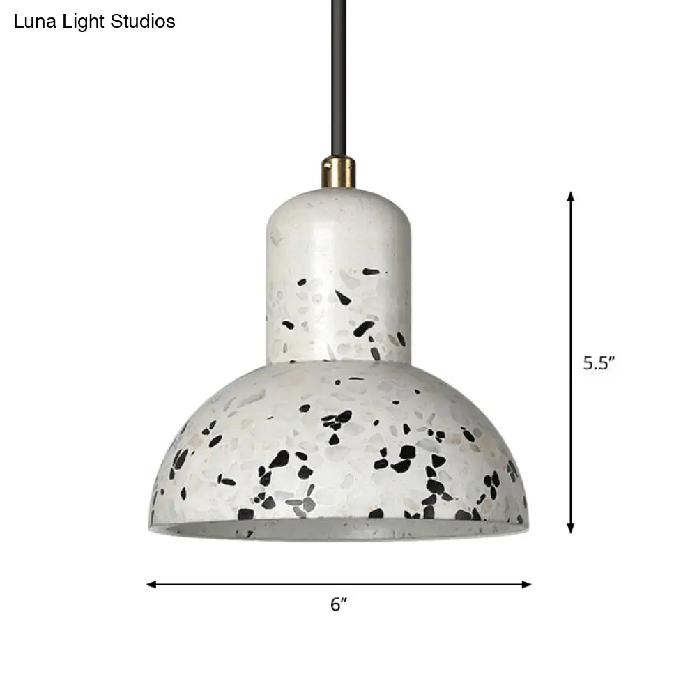 Nordic 1-Light Cement Urn Ceiling Pendant Lamp In White And Black For Restaurants