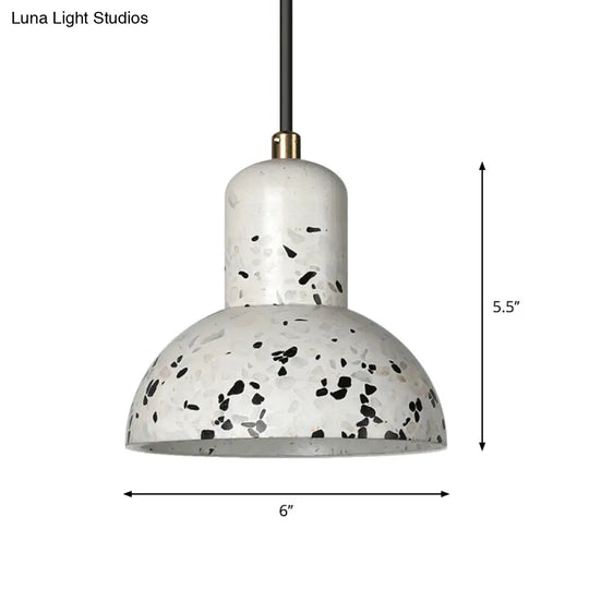 Nordic 1-Light Cement Urn Ceiling Pendant Lamp In White And Black For Restaurants