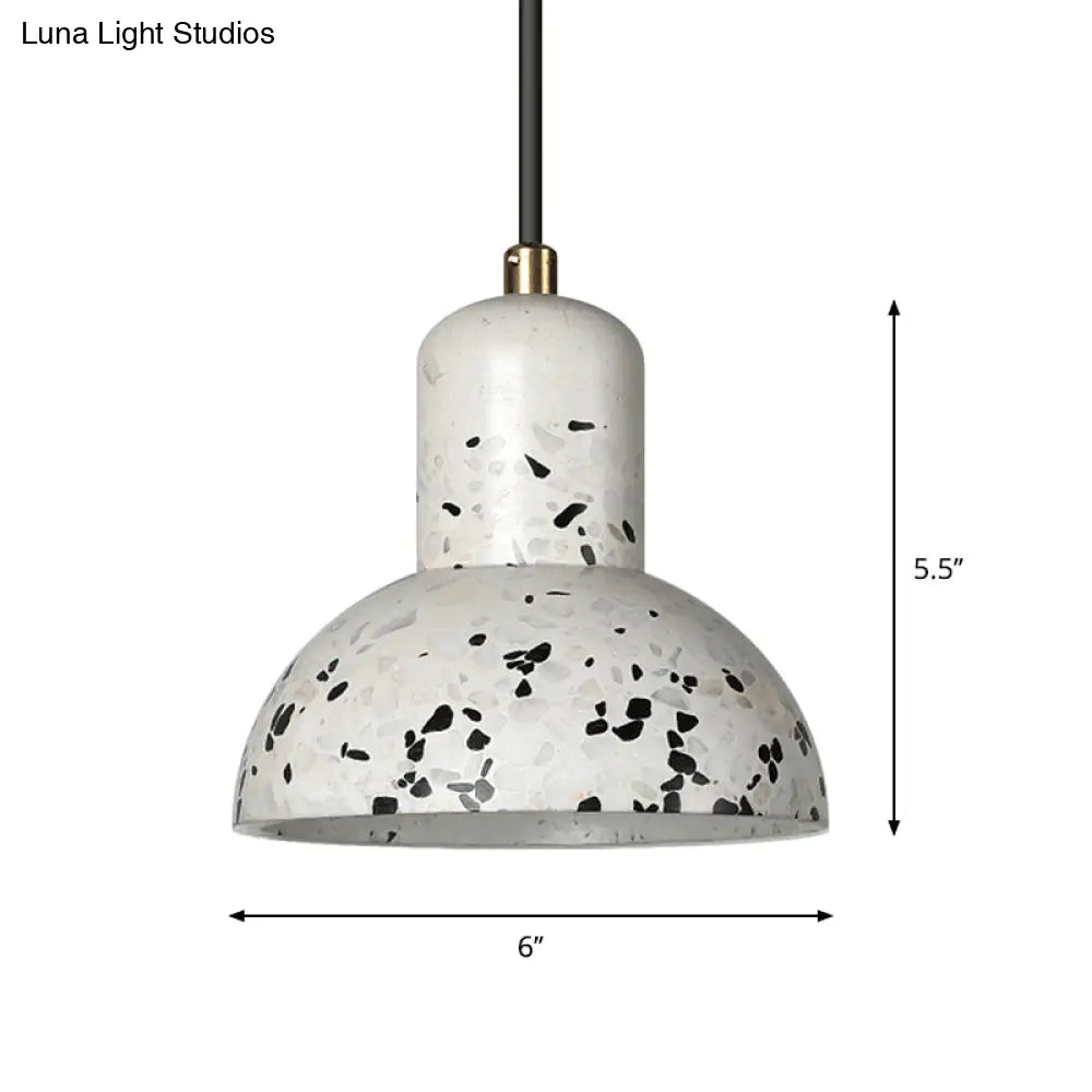 Nordic 1-Light Cement Urn Pendant Lamp - White And Black Ceiling Lighting For Restaurants