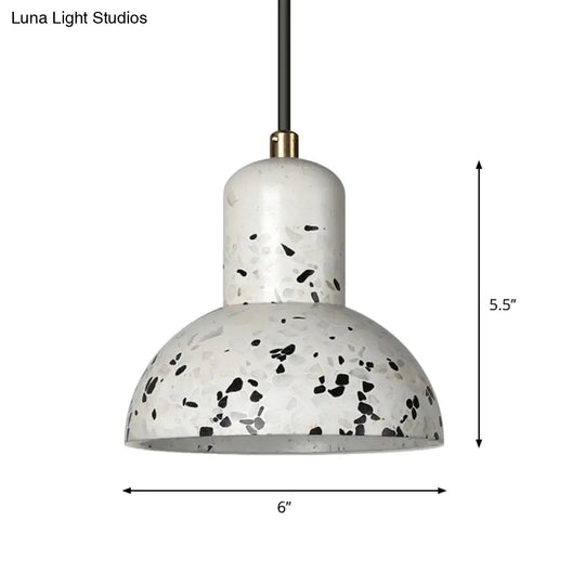 Nordic 1-Light Cement Urn Pendant Lamp - White And Black Ceiling Lighting For Restaurants