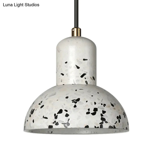 Nordic 1-Light Cement Urn Pendant Lamp - White And Black Ceiling Lighting For Restaurants