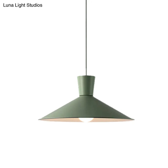 Nordic 1-Light Cone Pendant With Pink/Blue/Grey Down Lighting - Stylish Metal Hanging Light