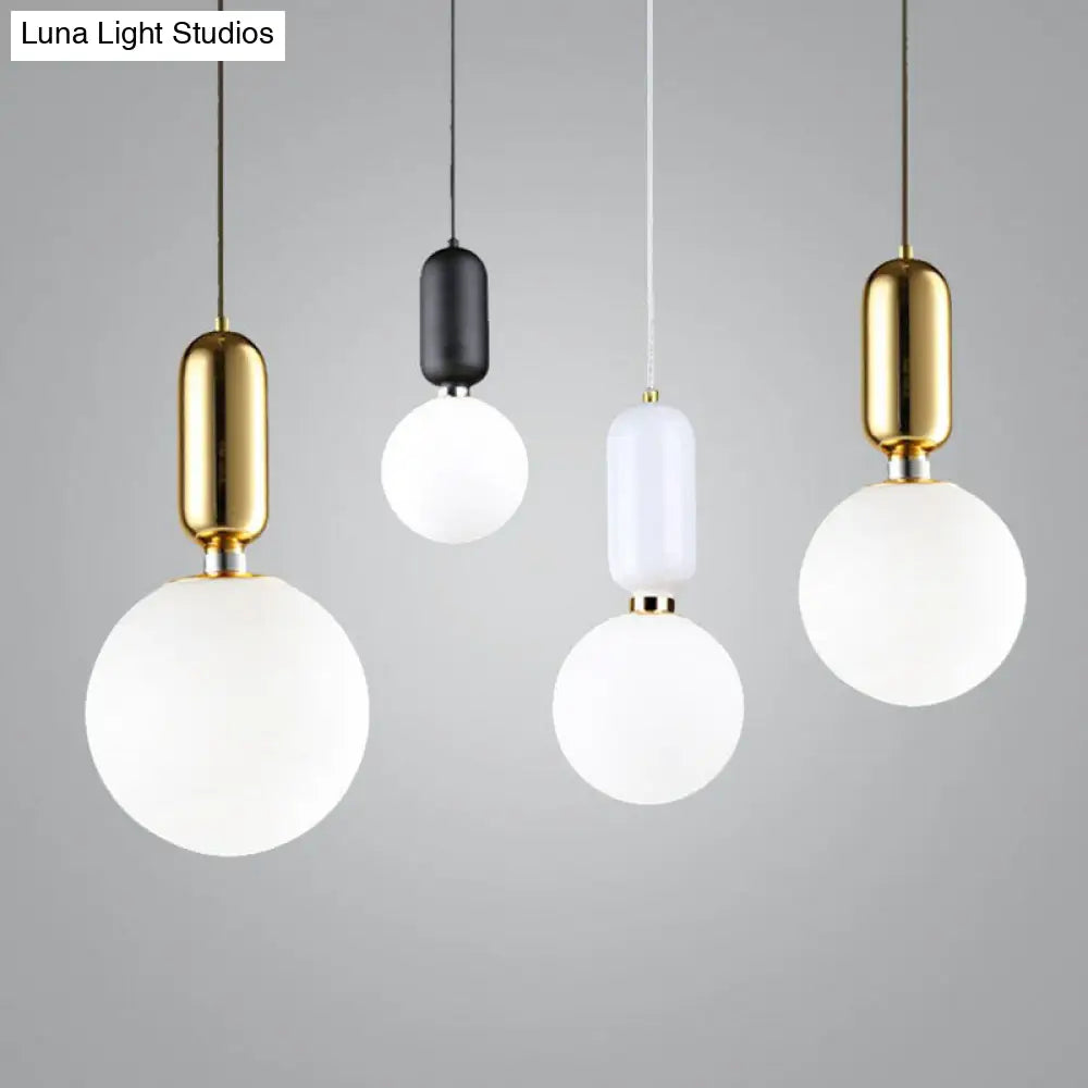 Nordic 1-Light Opaline Glass Hanging Light Fixture