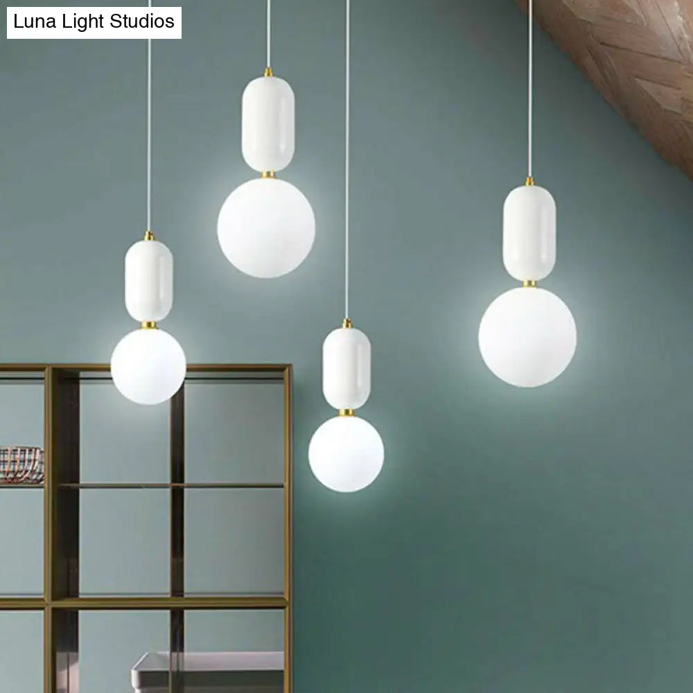 Nordic 1-Light Opaline Glass Hanging Light Fixture