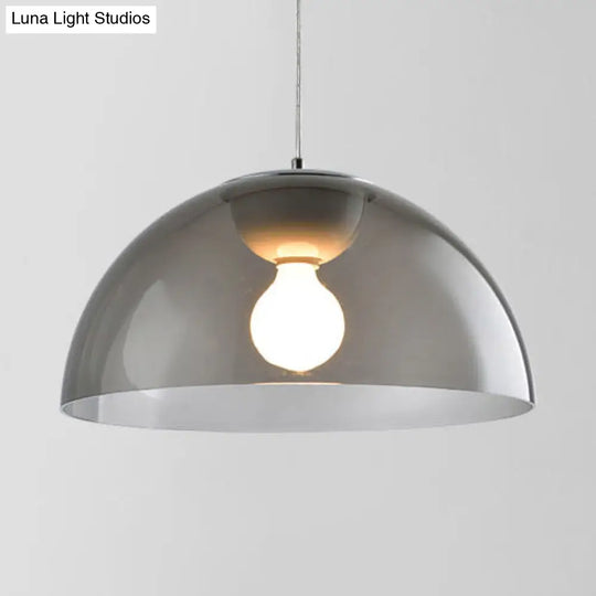 Nordic 1 Light Suspension Pendant: Red/Black/White Acrylic Shade Dome Ceiling