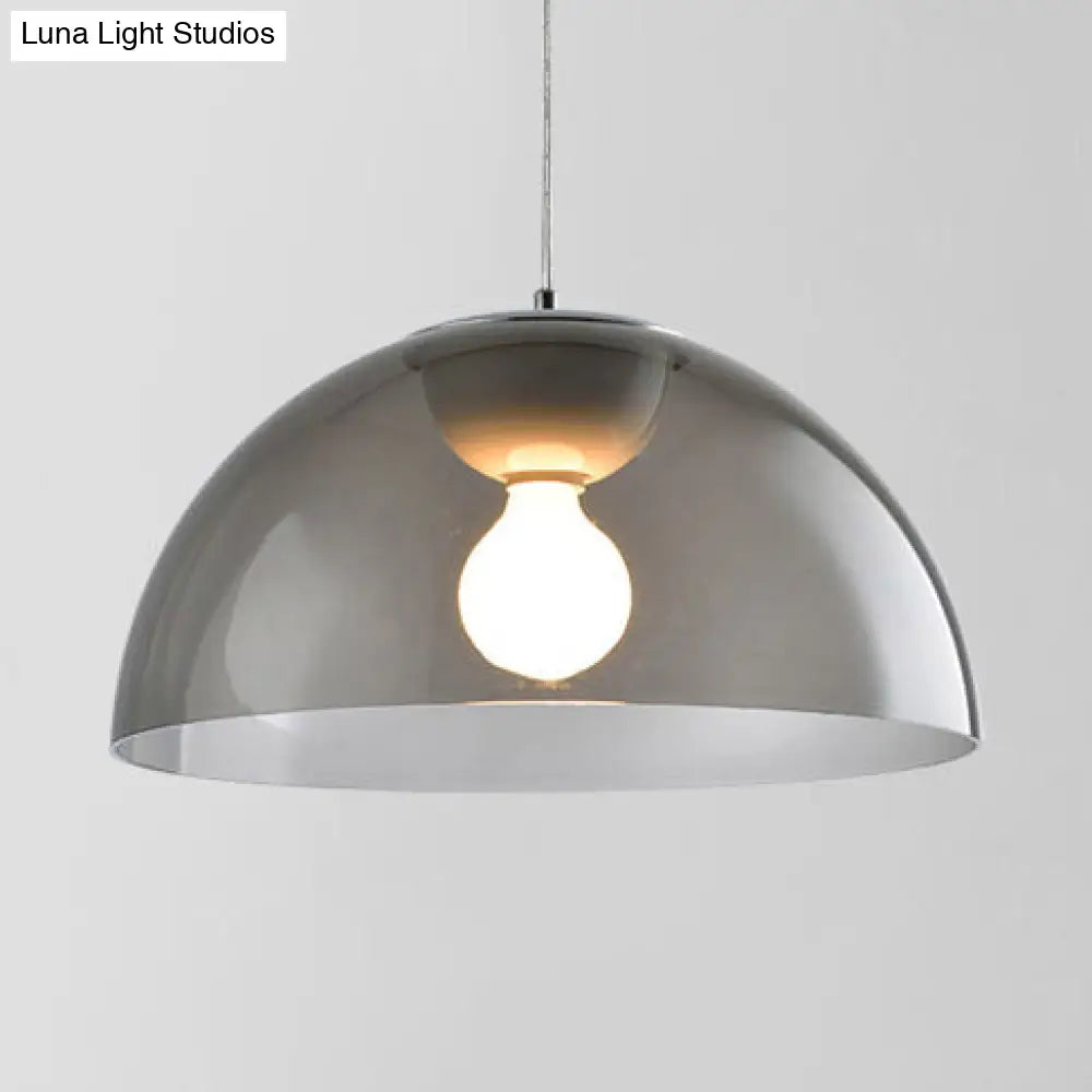 Nordic 1-Light Suspension Pendant With Acrylic Shade - Red/Black/White Dome Ceiling Light