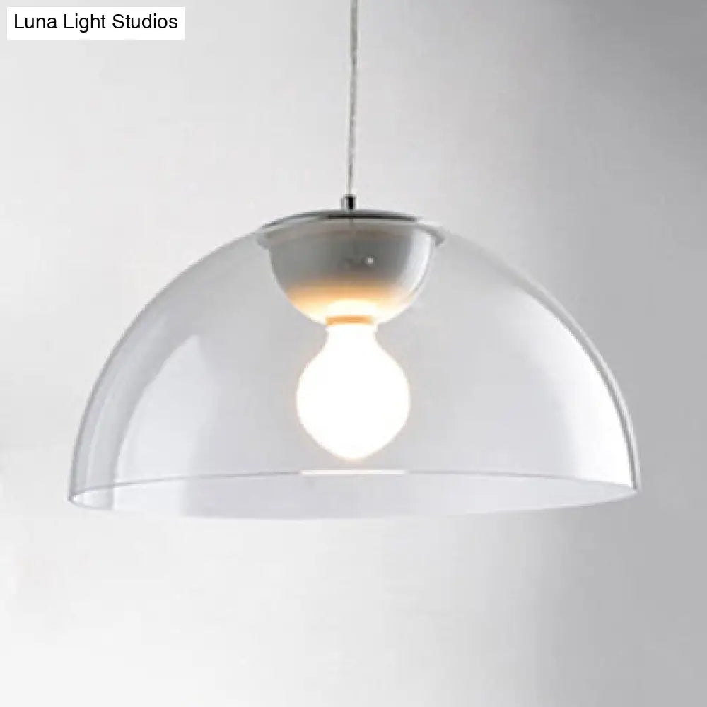 Nordic 1-Light Suspension Pendant With Acrylic Shade - Red/Black/White Dome Ceiling Light