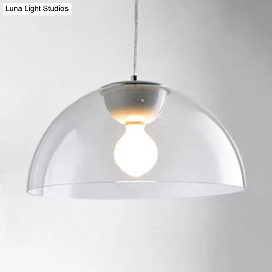 Nordic 1-Light Suspension Pendant With Acrylic Shade - Red/Black/White Dome Ceiling Light