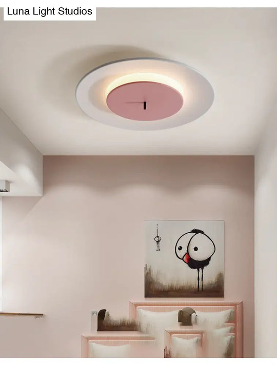 Nordic Acrylic Circle Flush Light: Stylish Ceiling Fixture For Bedrooms