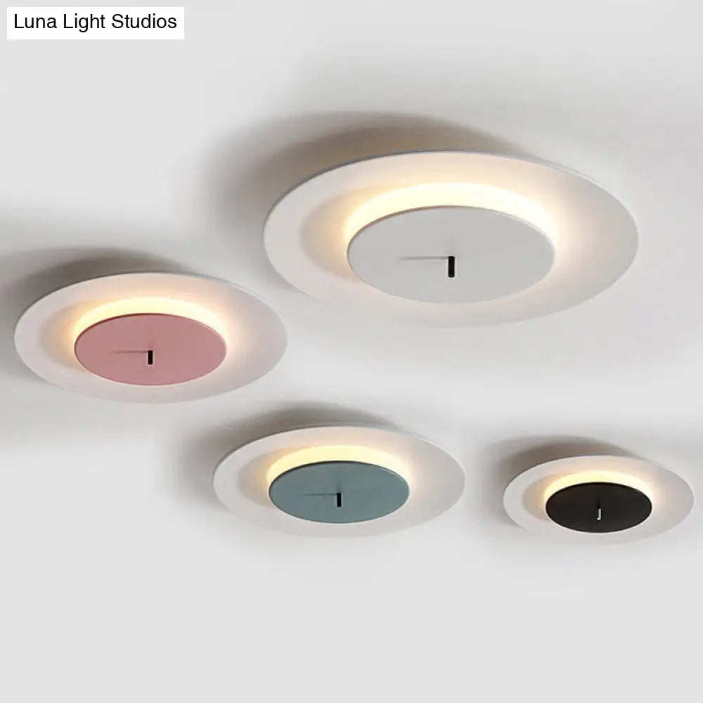 Nordic Acrylic Circle Flush Light: Stylish Ceiling Fixture For Bedrooms