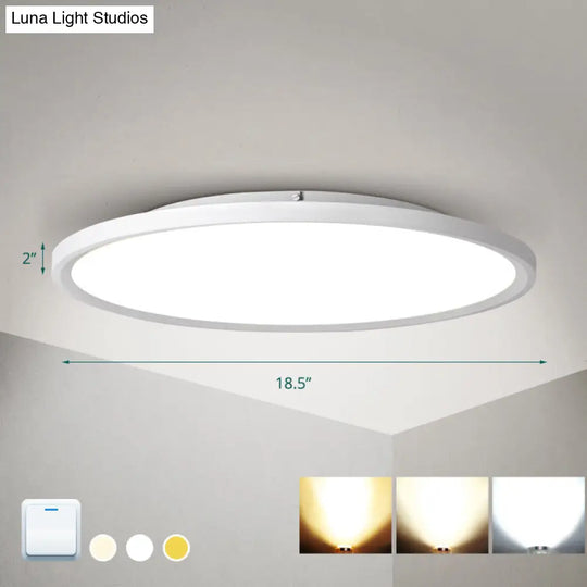 Nordic Acrylic Disk Led Flush Mount Ceiling Light For Living Room White / 18.5