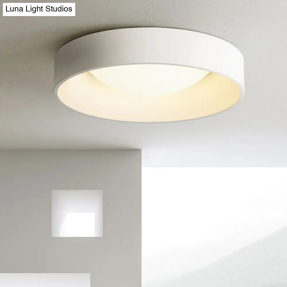Nordic Acrylic Drum Ceiling Light: Grey/White 18’/23.5’ Dia Led Flush Mount