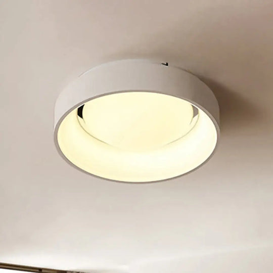 Nordic Acrylic Drum Ceiling Light: Grey/White 18’/23.5’ Dia Led Flush Mount White / 18’