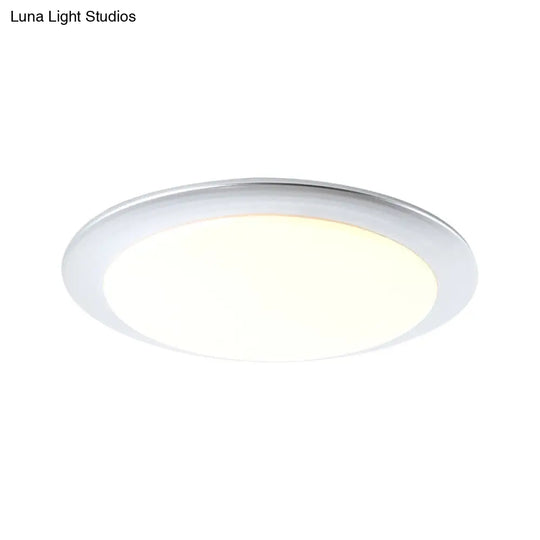 Nordic Acrylic Gold/Silver Flush Ceiling Light With Integrated Led - Bedroom Lamp 16/20 Dia