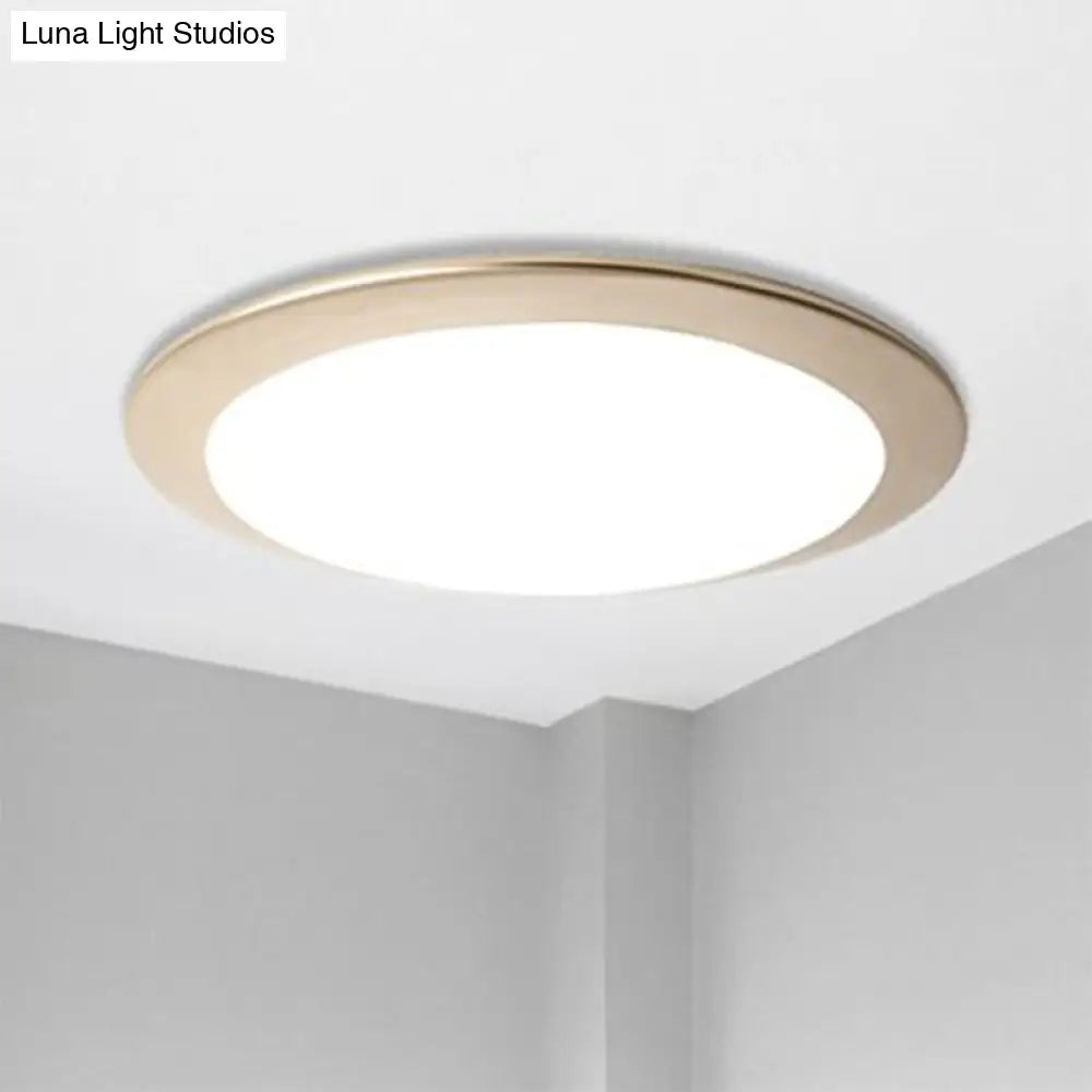Nordic Acrylic Gold/Silver Flush Ceiling Light With Integrated Led - Bedroom Lamp 16’/20’ Dia