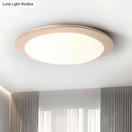 Nordic Acrylic Gold/Silver Flush Ceiling Light With Integrated Led - Bedroom Lamp 16’/20’ Dia