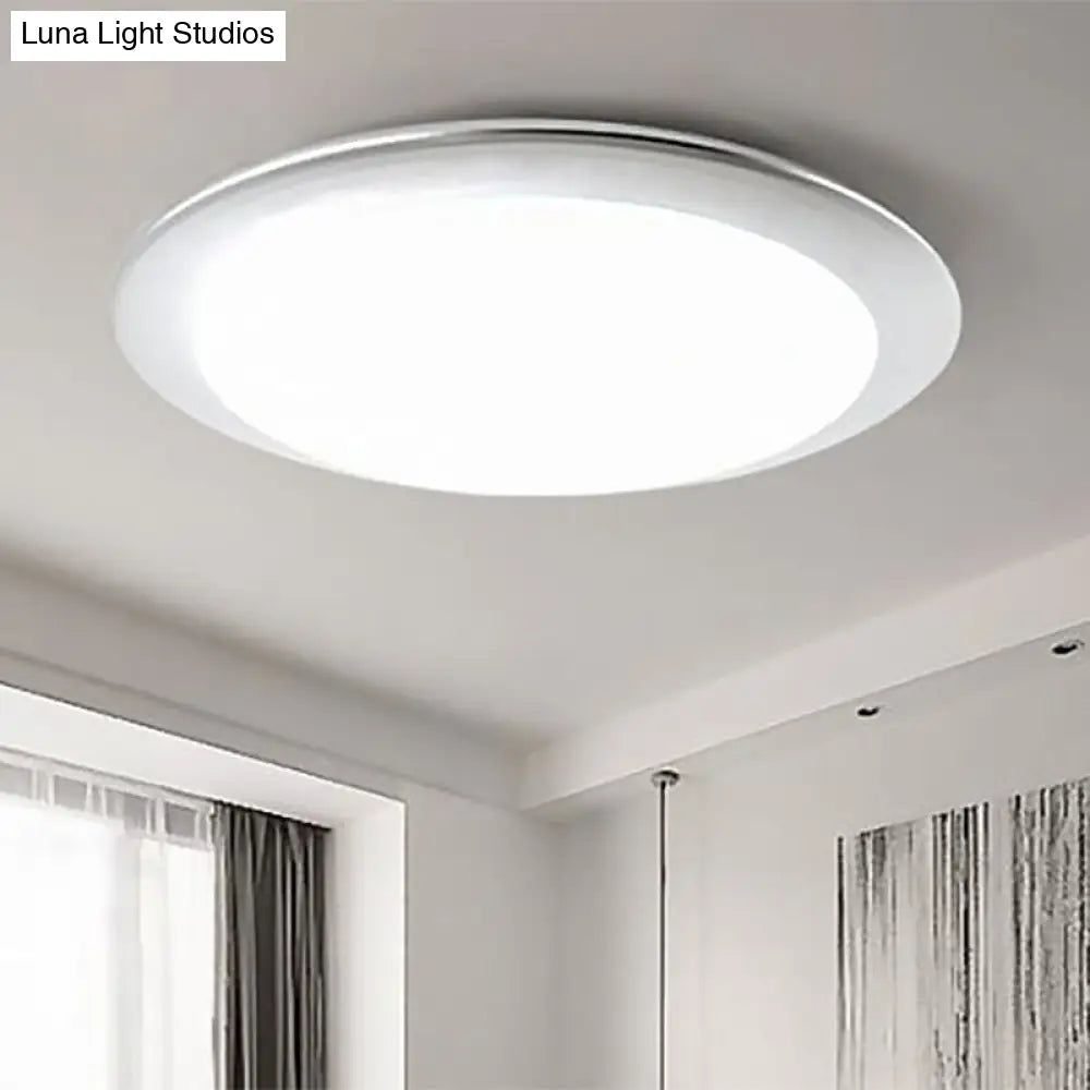 Nordic Acrylic Gold/Silver Flush Ceiling Light With Integrated Led - Bedroom Lamp 16/20 Dia