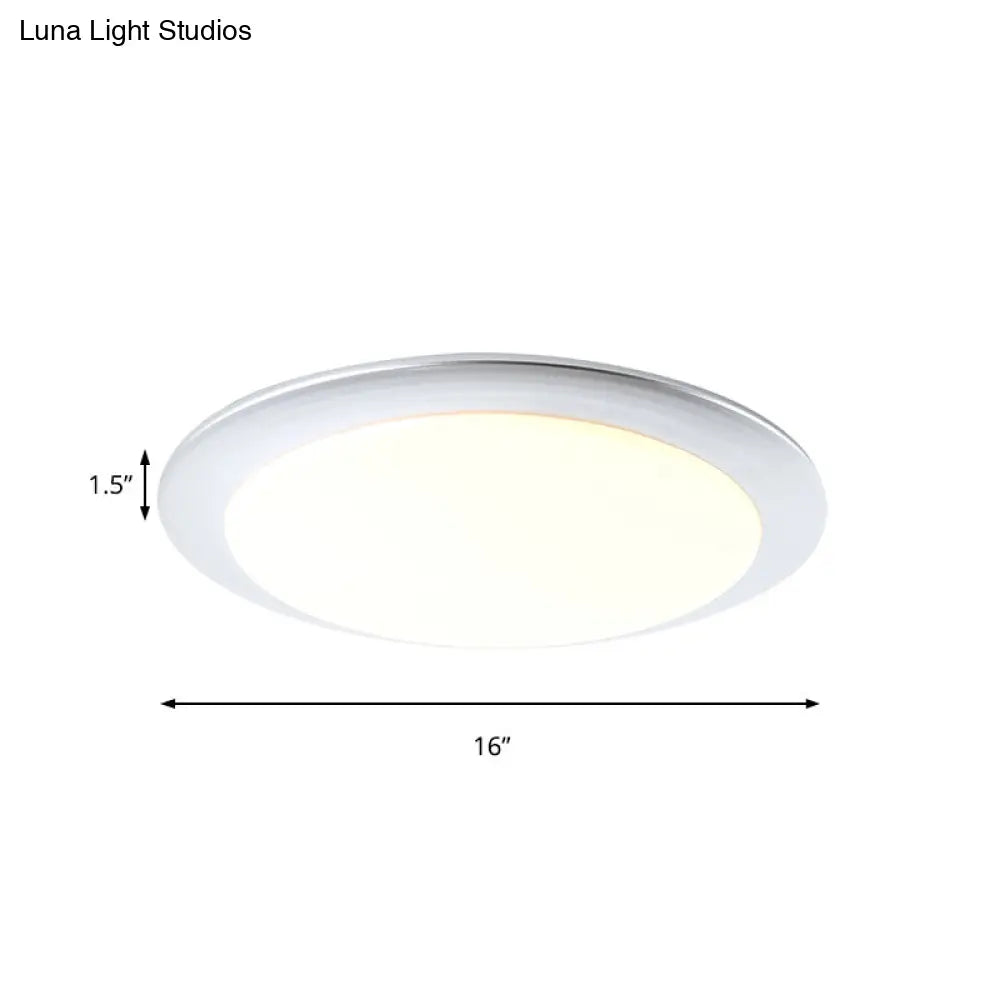 Nordic Acrylic Gold/Silver Flush Ceiling Light With Integrated Led - Bedroom Lamp 16/20 Dia