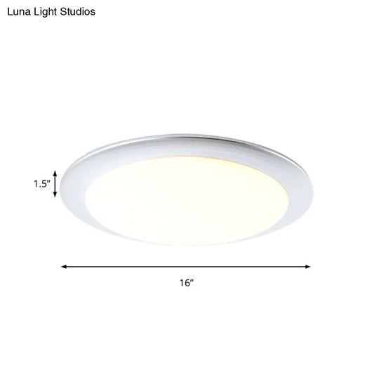 Nordic Acrylic Gold/Silver Flush Ceiling Light With Integrated Led - Bedroom Lamp 16/20 Dia