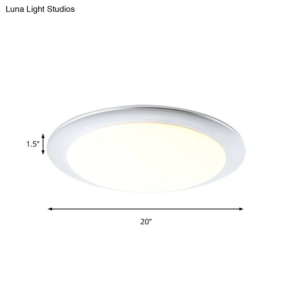 Nordic Acrylic Gold/Silver Flush Ceiling Light With Integrated Led - Bedroom Lamp 16’/20’ Dia