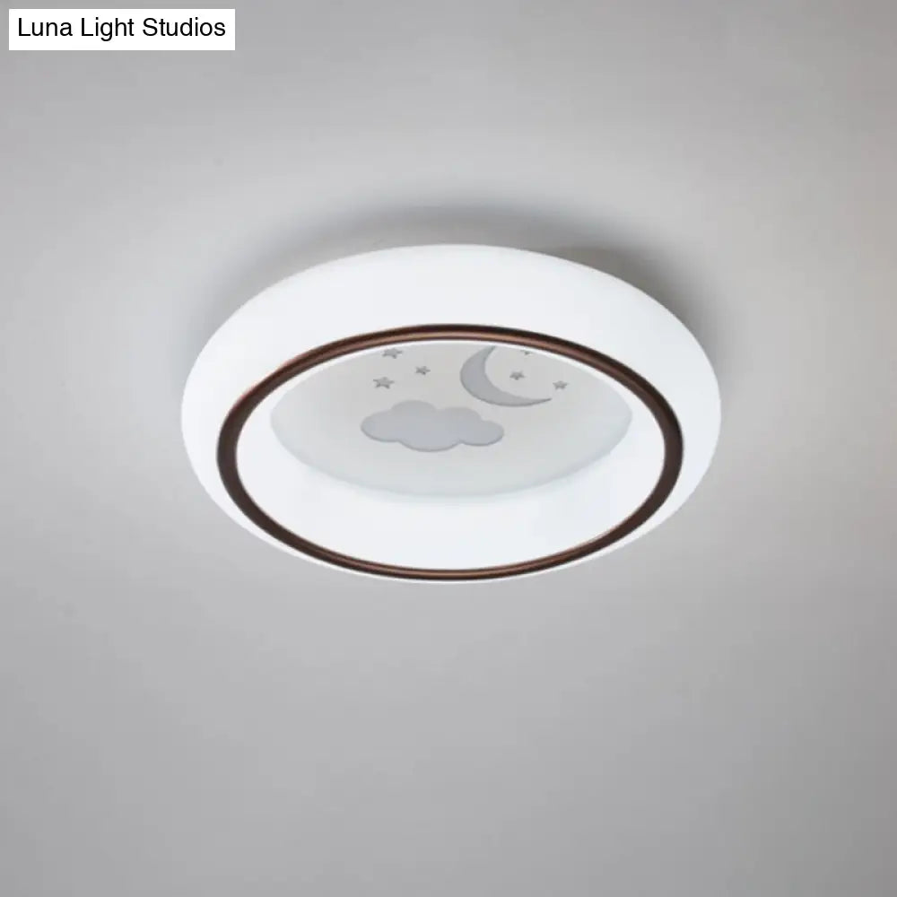 Nordic Acrylic Led Ceiling Light With Elk/Star/Hot Air Balloon Pattern - Flush Mount