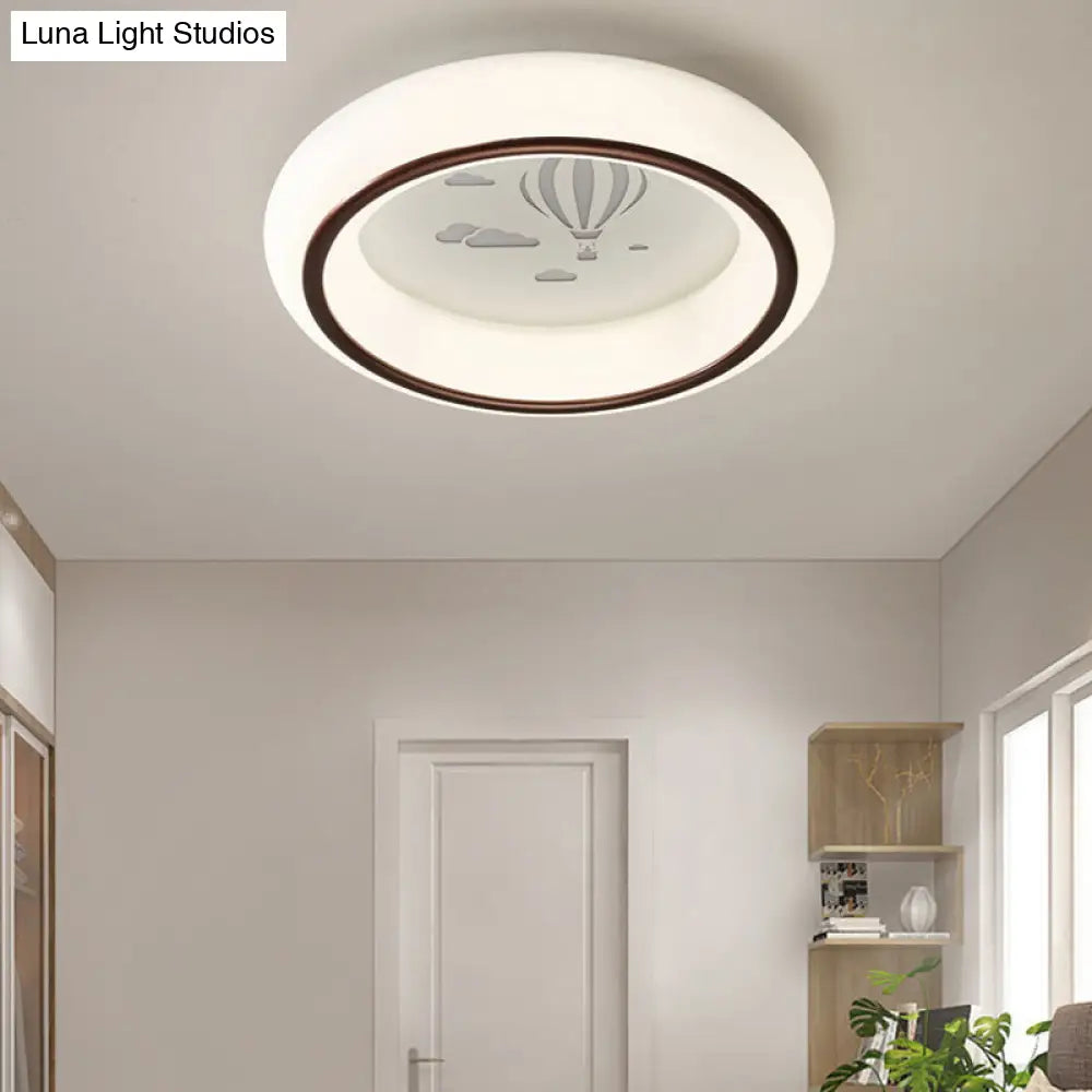 Nordic Acrylic Led Ceiling Light With Elk/Star/Hot Air Balloon Pattern - Flush Mount