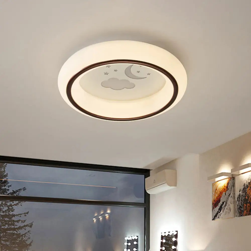 Nordic Acrylic Led Ceiling Light With Elk/Star/Hot Air Balloon Pattern - Flush Mount White / Star