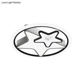Nordic Acrylic Led Dual Star Flush Lighting For Bedroom Ceiling - White/Black