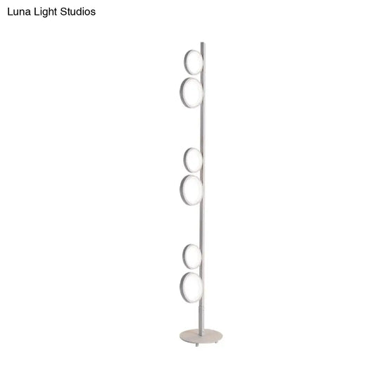 Nordic Acrylic Led Floor Lamp - Sphere Shape Stand Up Light Black/White/Gold Warm/White Lighting