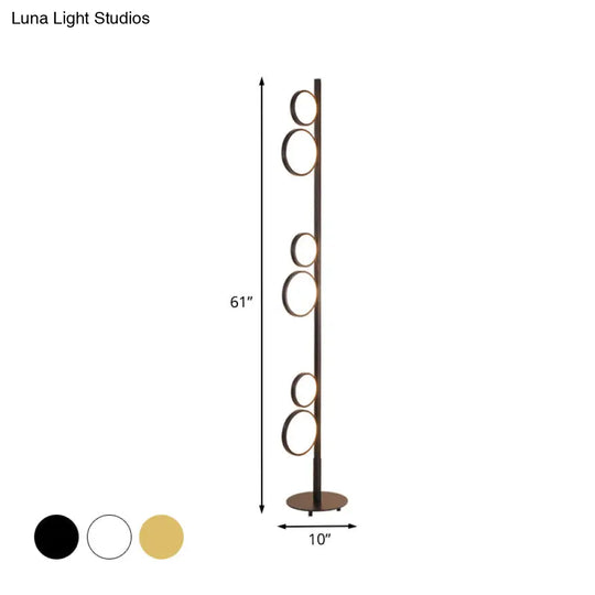 Nordic Acrylic Led Floor Lamp - Sphere Shape Stand Up Light Black/White/Gold Warm/White Lighting