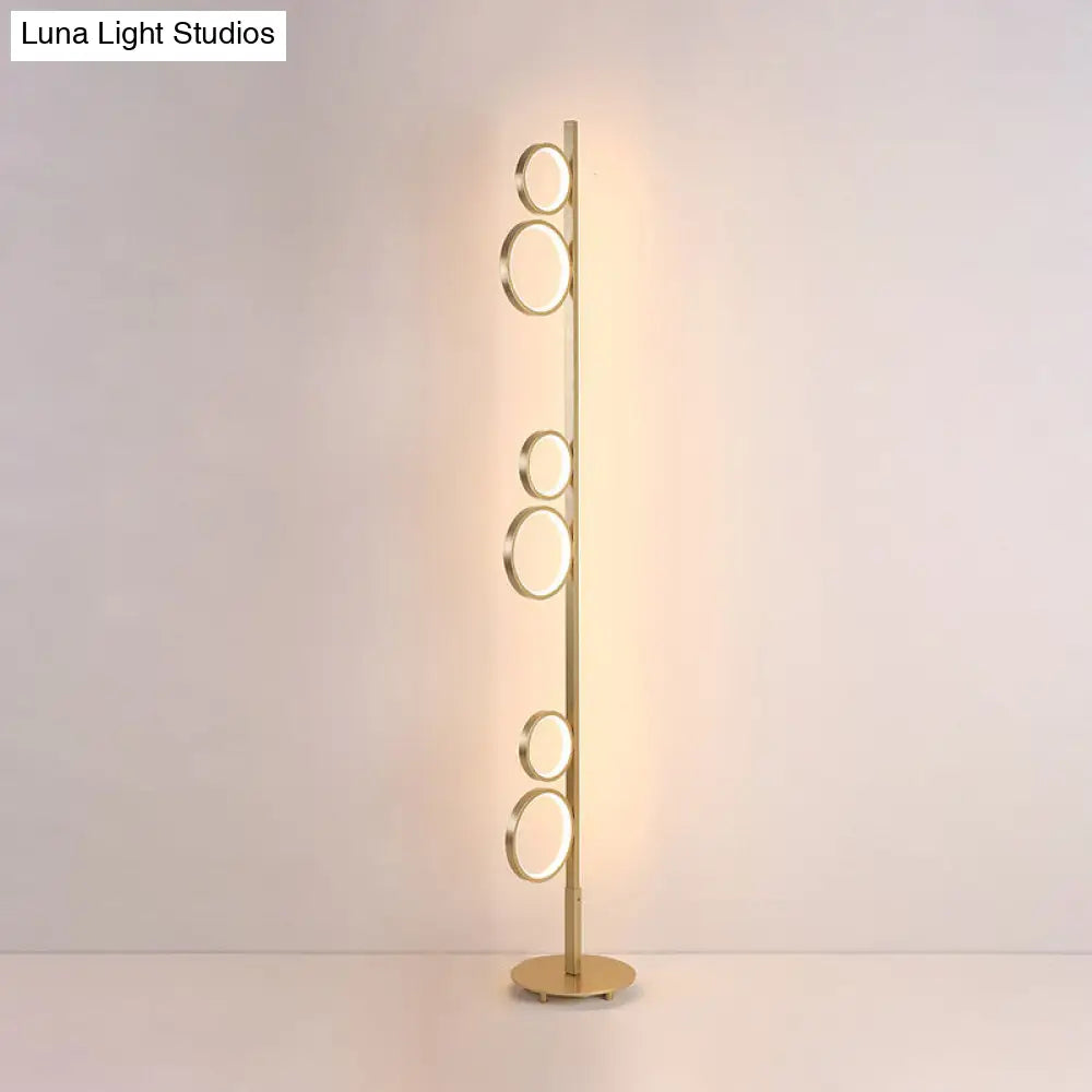 Nordic Acrylic Led Floor Lamp - Sphere Shape Stand Up Light Black/White/Gold Warm/White Lighting