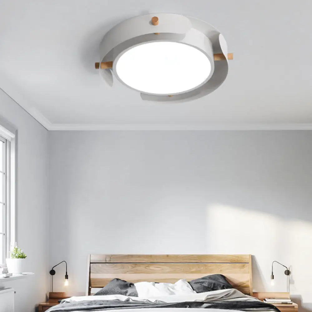 Nordic Acrylic Led Flush Mount Ceiling Light Fixture In White/Distressed White - 16’/19.5’ Dia