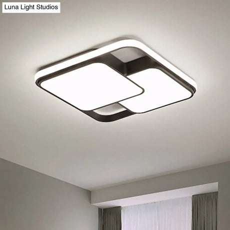 Nordic Acrylic Led Flush - Mount Ceiling Light For Bedrooms - Overlapping Style
