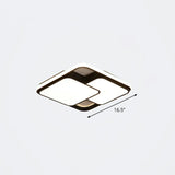 Nordic Acrylic Led Flush - Mount Ceiling Light For Bedrooms - Overlapping Style Black / 16.5’ Warm