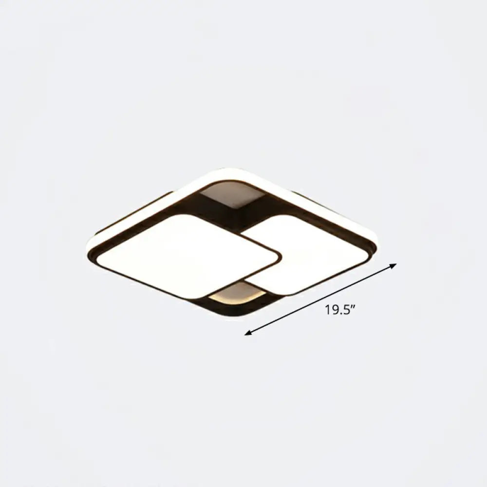 Nordic Acrylic Led Flush - Mount Ceiling Light For Bedrooms - Overlapping Style Black / 19.5’ Warm