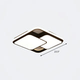 Nordic Acrylic Led Flush - Mount Ceiling Light For Bedrooms - Overlapping Style Black / 23.5’ Warm