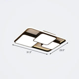 Nordic Acrylic Led Flush - Mount Ceiling Light For Bedrooms - Overlapping Style Black / 31.5’