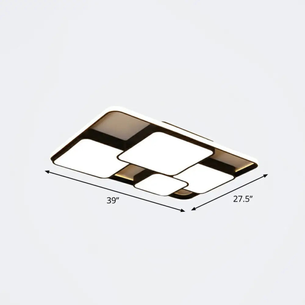 Nordic Acrylic Led Flush - Mount Ceiling Light For Bedrooms - Overlapping Style Black / 39’