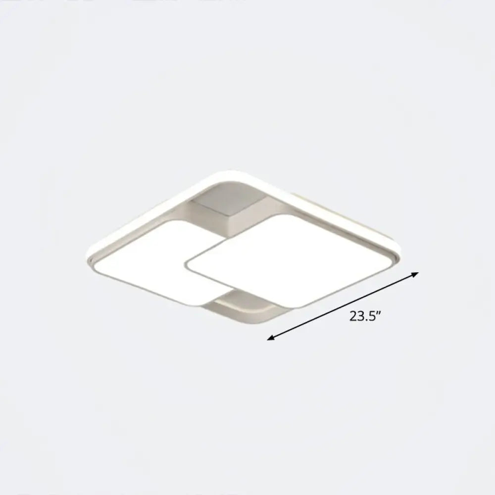 Nordic Acrylic Led Flush - Mount Ceiling Light For Bedrooms - Overlapping Style White / 23.5’ Warm