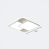 Nordic Acrylic Led Flush - Mount Ceiling Light For Bedrooms - Overlapping Style White / 23.5’ Warm