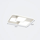 Nordic Acrylic Led Flush - Mount Ceiling Light For Bedrooms - Overlapping Style White / 31.5’