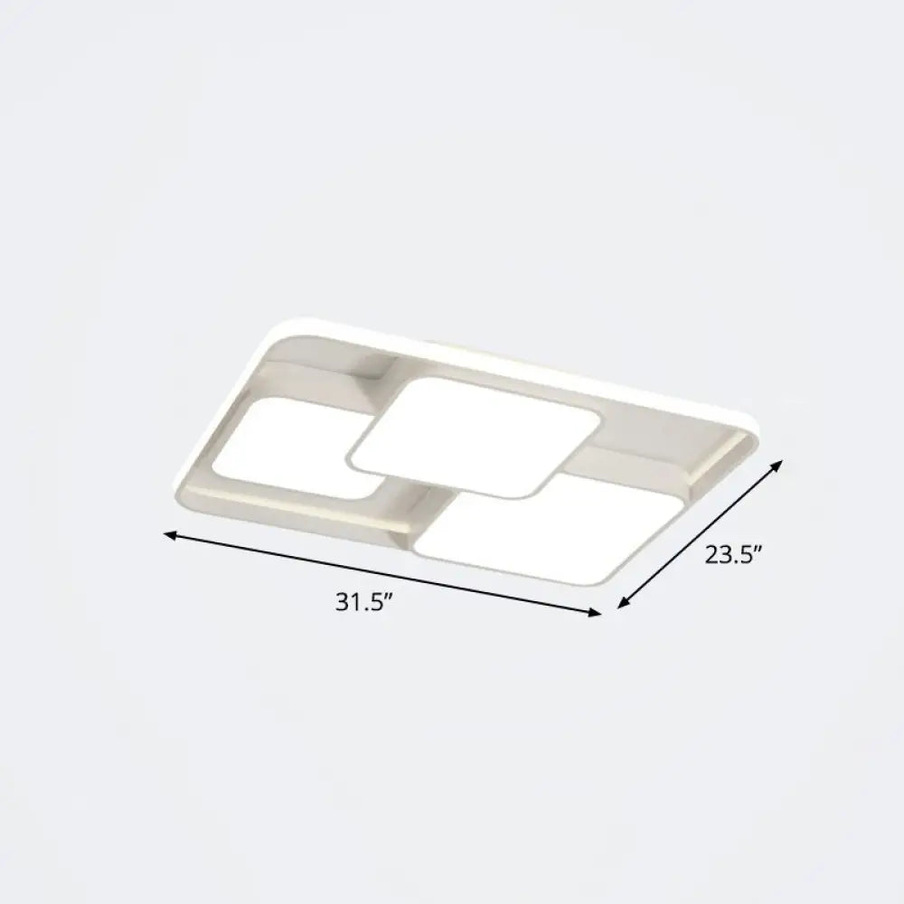Nordic Acrylic Led Flush - Mount Ceiling Light For Bedrooms - Overlapping Style White / 31.5’ Warm