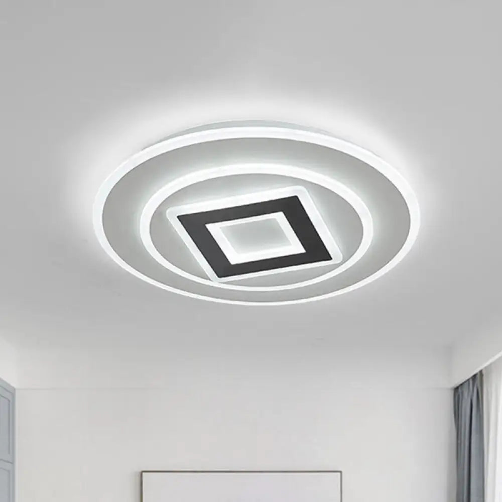 Nordic Acrylic Led Flush Mount Light With Remote Stepless Dimming - Available In Warm Or White