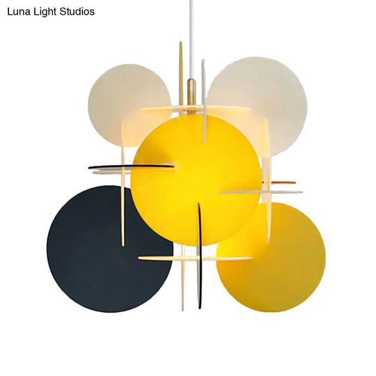 Modern Nordic Pendant Light With Colorful Acrylic Shade And Disc Ceiling Fixture