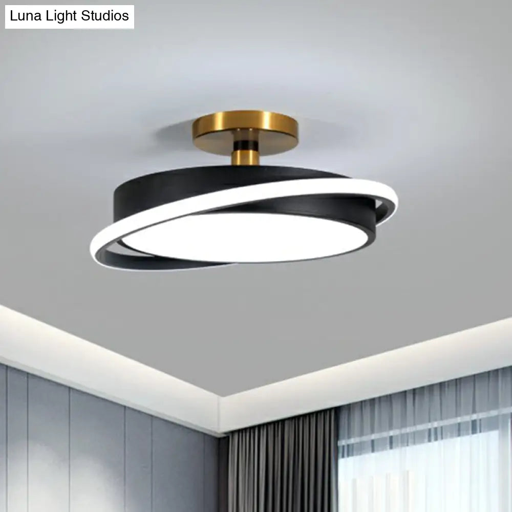 Nordic Acrylic Round Semi Flush Led Ceiling Light For Bedrooms